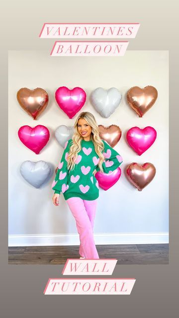 Valentines Balloon Wall, How To Stick Balloons To Wall, Balloon Heart Wall, Macy Blackwell, Galentines Day Ideas, Perfect Heart, Valentines Balloons, Valentines Day Treats, Balloon Wall