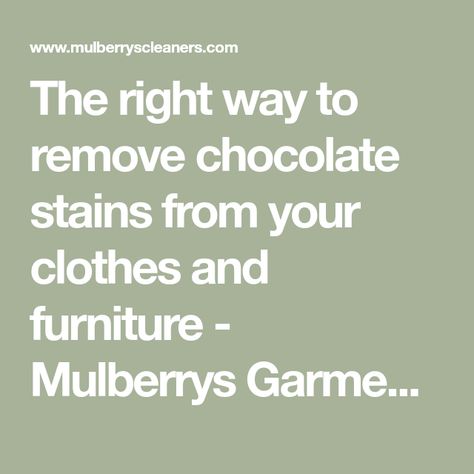 Removing Chocolate Stains, Got Chocolate, Cocoa Plant, Chocolate Clothes, Chocolate Stains, Hershey Syrup, Clothes Furniture, Stain On Clothes, Remove Stains