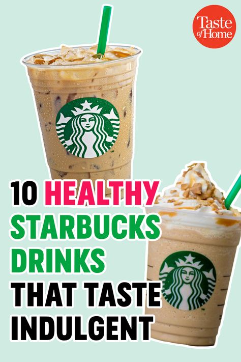 Healthy Copycat Starbucks Drinks, Diet Starbucks Drinks Coffee, Starbucks Drinks Healthier, Diet Food That Tastes Good, Healthier Coffee Drinks, Healthy Yummy Starbucks Drinks, Healthy Drinks From Dunkin, 100 Calories Starbucks Drinks, Easy Healthy Starbucks Drinks