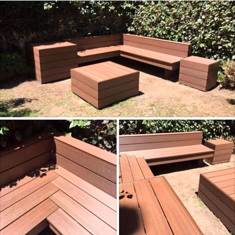 10 Outdoor Projects You Can Build with Composite Decking Boards | Family Handyman | The Family Handyman Composite Furniture Diy, Composite Deck Furniture, Trex Furniture Diy, Trex Scrap Ideas, Composite Deck Bench, Composite Bench Ideas, Composite Deck Planter Boxes, Leftover Composite Decking Projects, Leftover Trex Projects