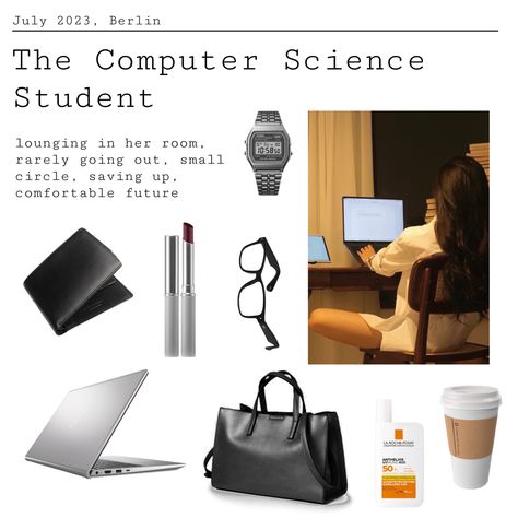 Softwear Engineer Aesthetic, Engineering College Aesthetic, Programmer Student Aesthetic, Software Engineer Outfits Women, Tech Woman Aesthetic, Computer Scientist Aesthetic, Computer Science Aesthetic Outfit, Science Aesthetic Outfit, Cs Student Aesthetic