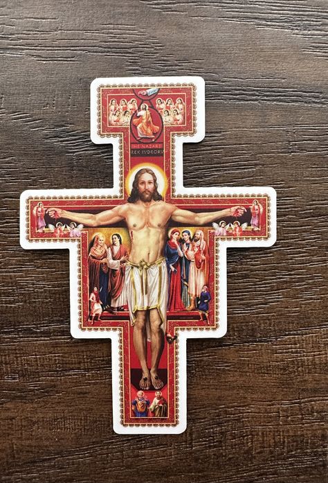 San Damiano Cross, Cross Sticker, Fort Wayne, St Francis, Sticker Paper, Fort, Dishwasher Safe