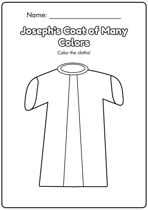 Josephs Coat of Many Colors Template Josephs Coat Of Many Colors Printable, Joseph And His Coat Of Many Colors, Joseph's Coat Of Many Colors Craft, Joseph Bible Crafts, Joseph Crafts, Colors Template, Joseph Coat, Joseph Dreams, Joseph's Coat