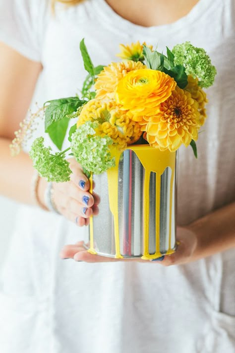 Paint Party Bridal Ideas from Gather Events Colorful Arrangements, Art Birthday Party, Art Theme, Paint Can, Art Birthday, Paint And Sip, Party Centerpieces, Art Party, Art Event