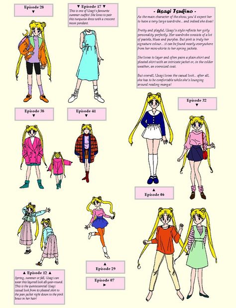 Usagi Tsukino Casual Outfits, Usagi Outfits, Usagi Tsukino Outfits, Sailor Moon Modern Outfits, Sailor Moon Casual Outfits, Sailor Venus Casual Outfit, Sailor Moon Style, Sailor Moon Uniform School, Sailor Moon Casual Outfits Usagi