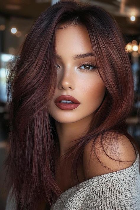 20 Rich Fall Hair Colors for Brunettes Fall Hair One Color, Fall Hair Colors Red Auburn, Brunette Autumn Hair, Hair For Latinas Color, Hair Color Trends For Fall 2024, Hair Colour Ideas Brunette, Copper Hair For Brunettes, Brown Hair Trends Fall 2024, Hair For Hazel Eyes And Fair Skin