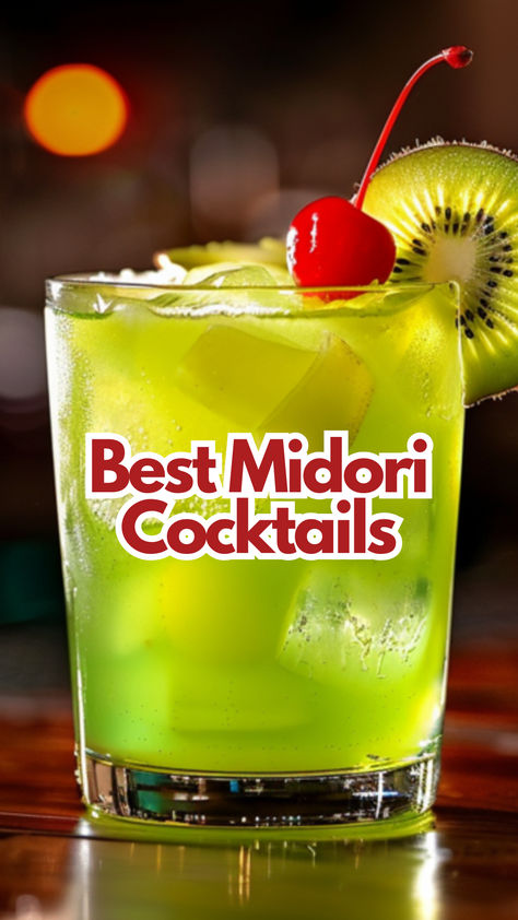 Best Midori Cocktails Cocktails With Midori, Midori Drinks Recipes, Midori Cocktails Recipes, Ex Boyfriend Themed Cocktails, Bacardi Drinks, Midori Drinks, Midori Cocktails, Midori Sour, Vodka Lemonade