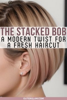 Explore the allure of the stacked bob haircut, a contemporary update on a classic style that adds volume and texture to your hair. Bob With Double Chin, Short Bob With Stacked Back, Bob Hairstyles From The Back, Short Bob Stacked Hairstyles, Short Bob Hairstyles For Straight Hair, Victoria Beckham Bob Haircut, Stack Bob Hairstyles, How To Style Stacked Bob, Short Hair Stacked In Back