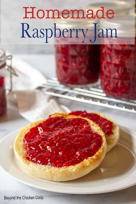 Jam Without Pectin, Puff Pastry Pinwheels, Homemade Raspberry Jam, Raspberry Jam Recipe, Lemon Juice Uses, Peanut Butter And Jelly Sandwich, Raspberry Bars, Jelly Sandwich, Homemade Jelly