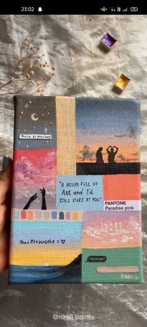 Friend Painting Ideas Canvases, Painting Gift Ideas Canvases, Book Inspired Art, Moodboard Painting, Friend Painting Ideas, Sky Art Painting, Friend Painting, Canvas Art Quotes, Minimal Painting