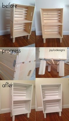 Diy Bookcase, Unfinished Wood Boxes, Wooden Storage Crates, Create Storage, Kids Bedroom Storage, Bookcase Diy, Crate Shelves, Metal Braces, Crate Storage