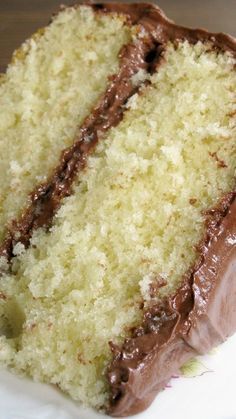 Old Fashioned Butter Cake ~ This fluffy, moist, easy-to-prepare cake recipe is a 100 year old treasure and a keeper... The recipe was discovered in an old McCall's cookbook published in 1910 Old Fashioned Butter Cake Recipe, Slice Of Cake, Butter Cake Recipe, Butter Cake, Chocolate Frosting, Food Cakes, Yummy Cakes, Popsicles, Just Desserts