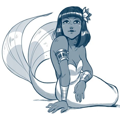 Egyptian Mermaid, Thailand People, Mythical Characters, Mermaid Pose, Alternative Disney Princesses, Water People, Mermaid Illustration, Mermaid Drawings, Mermaid Aesthetic