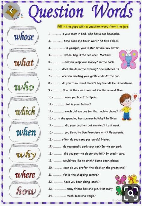 There Is There Are, English Vocabulary Exercises, Question Words, Kids Worksheet, English Grammar Exercises, English Grammar For Kids, Grammar For Kids, English Grammar Book, English Activities For Kids