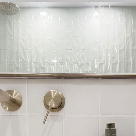 National Tiles on Instagram: "We're absolutely loving how our Whoosh Tiles are vibing in the reflection with this stunning @stick.and.stone.co rugged basin! 

Paired with our Masia tiles, texture is in, and this bathroom is nailing the trend!

Shop both ranges in store or online..." National Tiles, The Reflection, Tiles Texture, The Trend, Dream House, In Store, Texture, Stone, Instagram