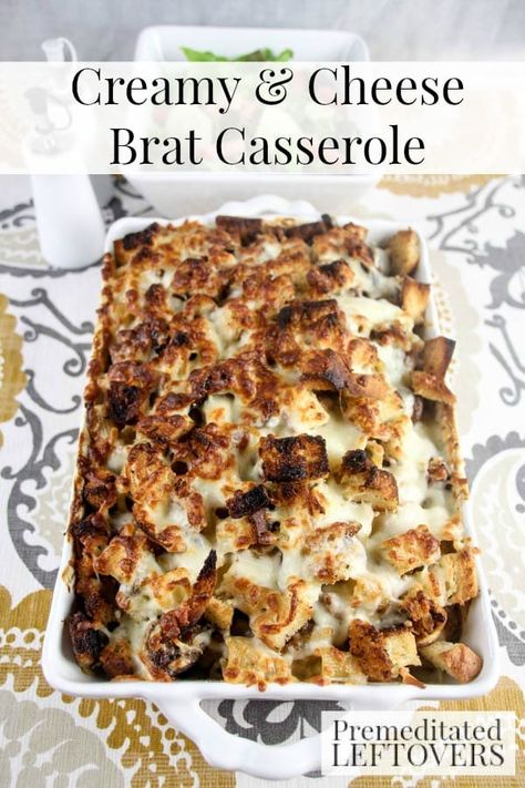 Brats Pasta Recipes, Bratwurst Recipes Crockpot, Brat Casserole, Bratwurst Dinner, Oven Bakes, Brat Sausage, Budget Friendly Dinner Recipes, Brats Recipes, Smoked Sausages