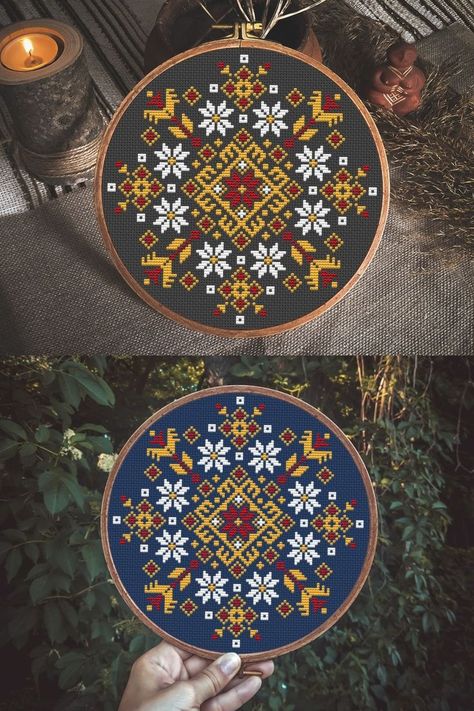 Folk Embroidery Patterns Cross Stitch, Ukrainian Embroidery Patterns, Polish Cross Stitch, Folk Embroidery Patterns, Ukrainian Ornaments, Scandinavian Cross Stitch Patterns, Traditional Cross Stitch, Folk Cross Stitch, Russian Cross Stitch