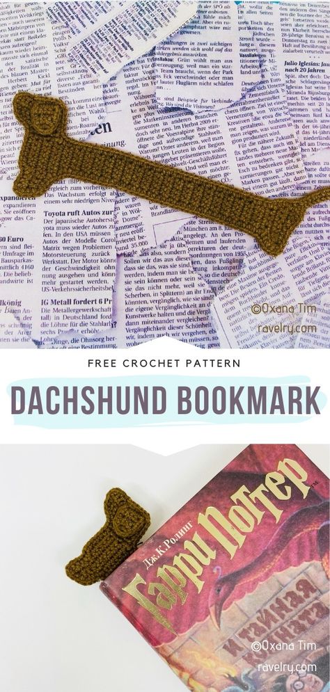 Crochet Floral Bookmark Pattern, Knitting Bookmarks Free Patterns, Dachshund Crochet Bookmark, Bookmark Sleeve Template, Dachshund Bookmark Crochet Free Pattern, Cute Crochet Applique Patterns Free, Hufflepuff Crochet Patterns Free, Crochet Dog Bookmarks Free Patterns, Bookmark Knitting Pattern Free