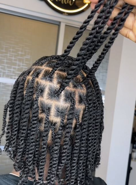 Big Mini Twists Natural Hair, Double Strand Twist Women, Mini Braids On Long Natural Hair, Small Natural Twists, Mini Twists Parting, Types Of Twists Black Hair, Small Twists Natural Hair Short Hair, Protective Hairstyles For Natural Hair Short, Mini Twist Braids