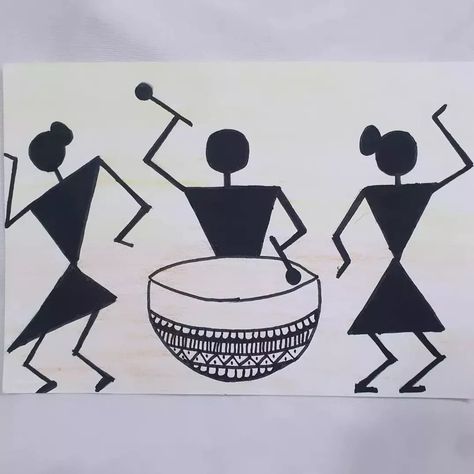 Warli art | Traditional art form of Maharashtra 🦋✨ Warli Drawing, Warli Art, Math Tutorials, Art Traditional, Art Simple, Design Sketch, Fabric Painting, Traditional Art, Art Forms