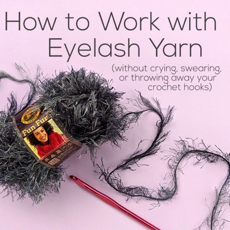 How to Work with Eyelash Yarn without Crying, Swearing, or Throwing Away Your Crochet Hooks - video tutorial from Shiny Happy World Eyelash Yarn Crochet, Crochet Eyes, Eyelash Yarn, Boucle Yarn, Crochet Instructions, How To Work, Yarn Projects, How To Crochet, Learn To Crochet