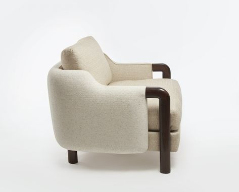 gisbertpoeppler.com — ARMCHAIR JUNIOR - gisbertpoeppler.com Iconic Armchairs, Coffee Table Rug, Light Sofa, Dining Table Lighting, Iconic Furniture, Upholstered Armchair, Wood Arm Chair, Pierre Frey, American Walnut