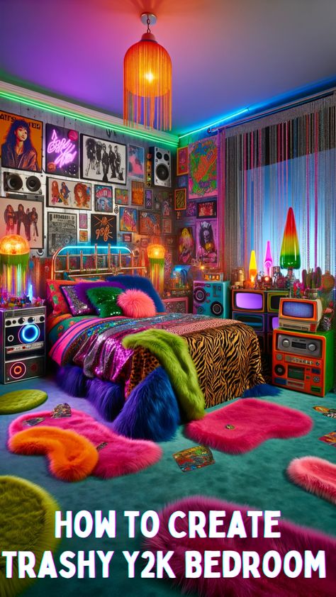 Nostalgic Bedroom Aesthetic, 90’s Bedroom, 90s Inspired Room, Y2k Bedroom Decor, 2000s Bedroom Aesthetic, Y2k Bedroom Aesthetic, 90s Bedroom Aesthetic, 90s Room Aesthetic, 60s Bedroom Decor