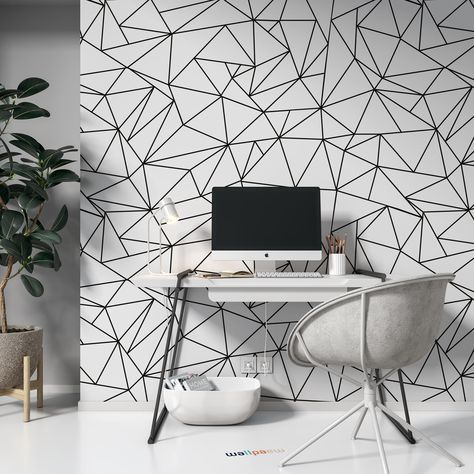 Abstract Polygonal Black and White Triangles Geometric Shapes Wallpaper Self Adhesive Peel and Stick Wall Sticker Wall Decoration Removable Materials; Peel and Stick Vinyl or Non-Woven Embossed removable Wallpaper FEATURES: Wallpaper; • High Quality Non-Woven Embossed Matt Wallpaper • High Washability, UV Rays Resistant • Easy for use and application • Easy removable • Applicable with glue • Weight : 250 gr/m2 Pell and Stick; • Environment friendly and waterproof. • Easy to install and cut • Can Wallpaper Bedroom Feature Wall, Gold Abstract Wallpaper, Geometric Shapes Wallpaper, Geometric Wall Paint, Shapes Wallpaper, Living Room Murals, Wall Decor Design, Black And White Wallpaper, Scenic Design