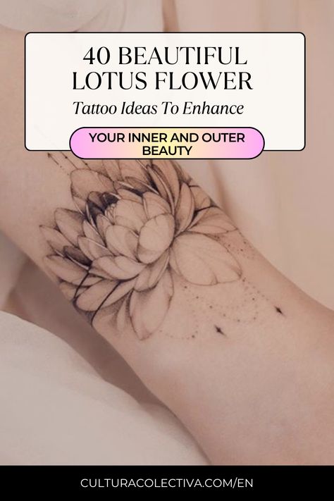 We present 40 beautiful lotus flower tattoo ideas to enhance your inner and outer beauty. Flower Tattoo Inner Wrist, Peony And Lotus Flower Tattoo, Mandela And Flower Tattoo Design, Ankle Tattoo Lotus, Lotus Flower Tattoo Ideas For Women, Forearm Lotus Tattoo Women, Delicate Lotus Flower Tattoo, Realism Lotus Tattoo, Lotus Flower Tattoo Meaning Strength