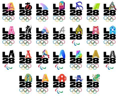 Brand New: New Emblems for LA28 Olympic and Paralympic Games Dynamic Logo Design, Olympic Idea, Olympic Logo, Poster Competition, Logo Evolution, Dynamic Logo, 타이포그래피 포스터 디자인, Paralympic Games, Anniversary Logo