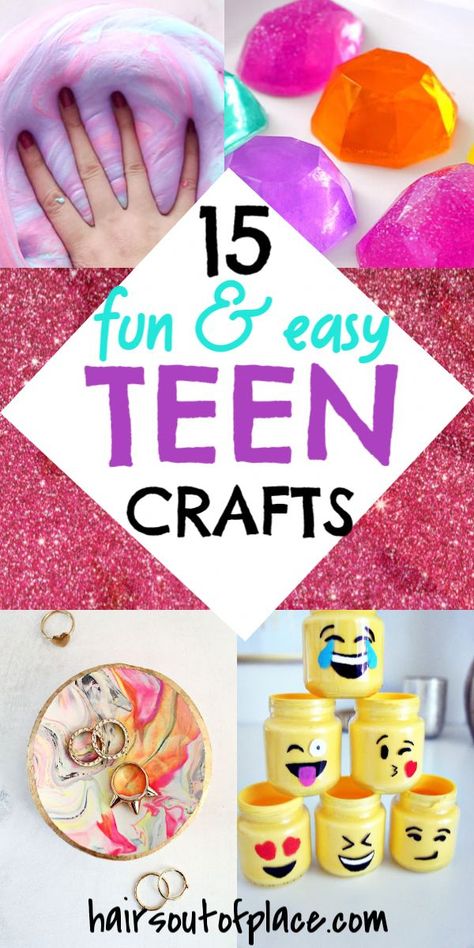 15 crafts for teens and kids that are so easy and fun to make at home. You'll love these easy DIY crafts when you're bored or during the summer. #crafts #easycrafts #diy #easydiy #teens #kids #easyprojects Crafts To Do With Friends, Fun Crafts For Teens, Easy Crafts For Teens, Hadiah Diy, Diy Crafts For Teens, Bored At Home, Diy Crafts For Girls, Crafts For Kids To Make, Crafts For Girls