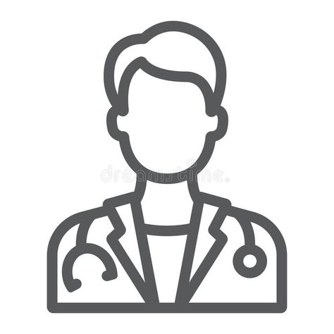 Doctor line icon, medicine and hospital, physician. Sign, vector graphics, a lin , #Sponsored, #hospital, #physician, #Sign, #medicine, #Doctor #ad Cute Doctor Drawing, How To Draw A Doctor, Hospital Drawing Easy, Doctor Drawing Easy, Puppy Drawing Easy, Health Slogans, Doctor Drawing, Pencil Drawing Images, Krishna Drawing