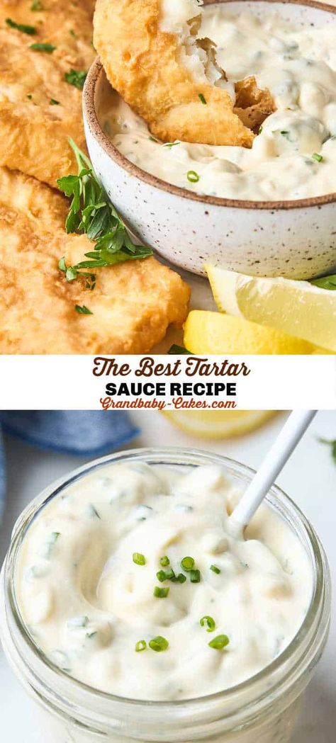 Homemade Tartar Sauce Easy, Best Tartar Sauce, Tatar Sauce, Best Tartar Sauce Recipe, Recipe For Tartar Sauce, Make Tartar Sauce, Grandbaby Cakes, Strong Teeth, Homemade Tartar Sauce