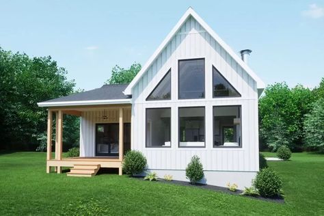 Charming two-story cottage home with awe-inspiring two-story living room. Upstairs you get a cozy loft retreat for relaxation and unwinding via staircase. Expansive covered back deck for enjoying tranquil surroundings and entertaining guests. We can modify any house plan you see on our site. Learn more about  modifications ..
❤️Click on the link #tinyhouse #tinyhouseplans House Plans Small Farmhouse, 2 Bed 2 Bath With Loft, Small Cottage House Plans 2 Bedroom With Loft, 2 Story Cottage Floor Plans, 26x32 House Plans, Two Story Studio Apartment, 700 Sq Ft House Plans With Loft, 2 Bedroom 2 Bath House Plans With Loft, Two Bedrooms Two Bathrooms House Plans