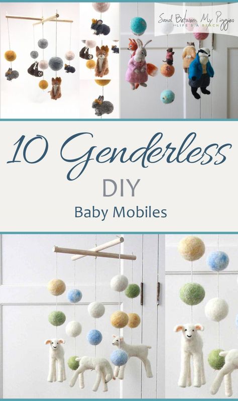 10 Genderless DIY Baby Mobiles | Sand Between My Piggies- Beach Vacations and Travel - all things Beach Home Made Baby Mobile, Felt Mobile Baby, Felt Baby Mobile Diy, Diy Mobile Baby, Mobiles For Babies, Crib Mobile Diy, Mobile Diy Baby, Diy Crib Mobile, Diy Baby Mobile Tutorial