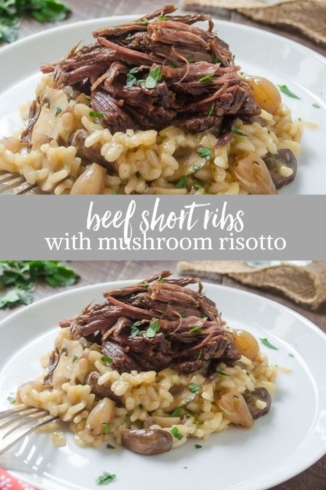 Creamy Mushroom Risotto, Beef Short Rib Recipes, Mushroom Risotto, Risotto Recipes, Braised Beef, Beef Short Ribs, Beef Dinner, Rib Recipes, Ultimate Comfort Food