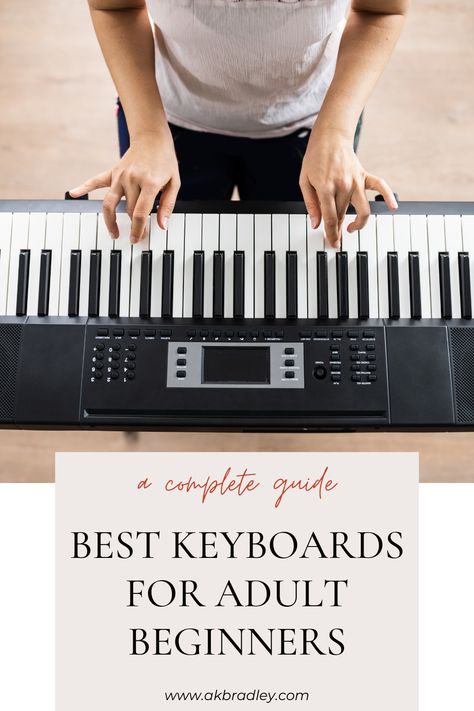 Thinking about learning to play the piano but confused about buying an instrument? Check out this post for the best advice on finding the perfect keyboard for your needs! Learn Keyboard Piano, How To Play Keyboard For Beginners, Keyboard For Beginners, Learn Keyboard, Best Keyboard, Keyboard Instrument, Yamaha Piano, Beginner Piano Music, Keyboard Lessons