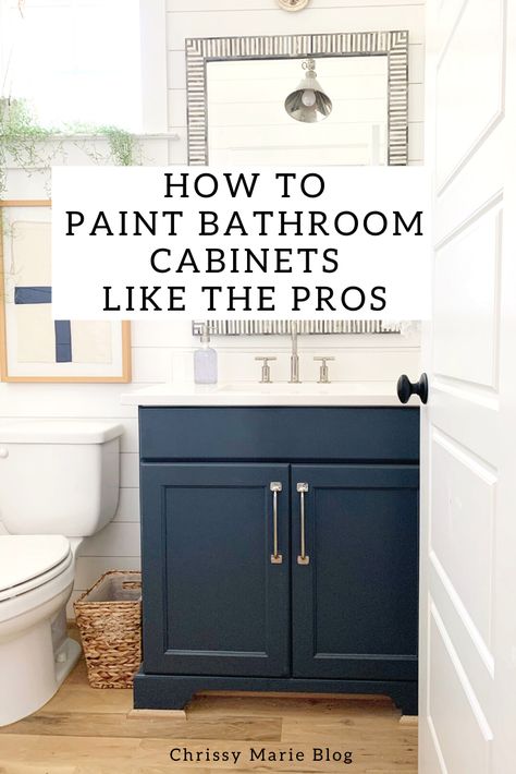 Paint Bathroom Cabinets, Bathroom Renovation Diy, Paint Bathroom, Bathroom Cabinets Diy, Chrissy Marie, Painting Bathroom Cabinets, Old Bathrooms, Diy Bathroom Makeover, Old Bathroom