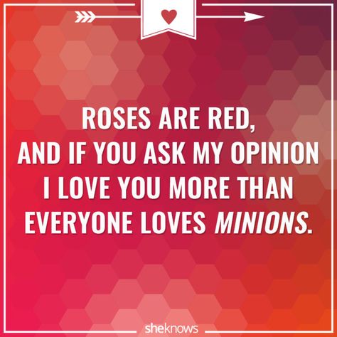 Minions Funny Valentines Day Poems, Red Poem, Valentine Poems, Roses Are Red Poems, Rose Poems, Dirty Valentine, Valentines Quotes, Valentines Poems, Valentines Quotes Funny