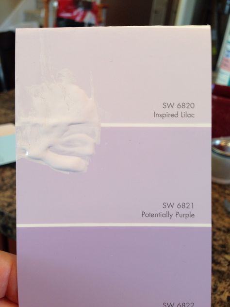 Sherwin Paint Colors, Lilac Wall Paint, Purple Paint Colors Bedroom, Lilac Paint Color, Lavender Paint Colors, Bedroom Paint Colors Sherwin Williams, Girls Bedroom Paint Colors, Purple Wall Paint, Light Purple Paint