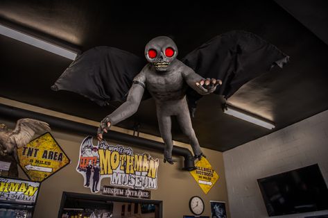 Welcome to our new virtual Mothman Museum and merchandise site.  Now you can scope out "The World's Only Mothman Museum", and shop from the largest collection of... Mothman Museum, Moth Man, The Mothman, Native American Chief, Moth Art, Point Pleasant, Museum Store, Museum Displays, Dot Journals