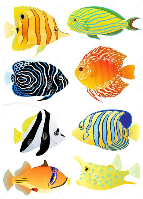 Collection of Tropical Fish Stock Vector - Illustration of animals, regal: 20715937 Meaningful Drawing Ideas Easy, Tropical Fish Pictures, Meaningful Drawing Ideas, Meaningful Drawing, Tropical Fish Art, Fish Images, Bawah Air, Fish Tropical, Easy Drawing Steps