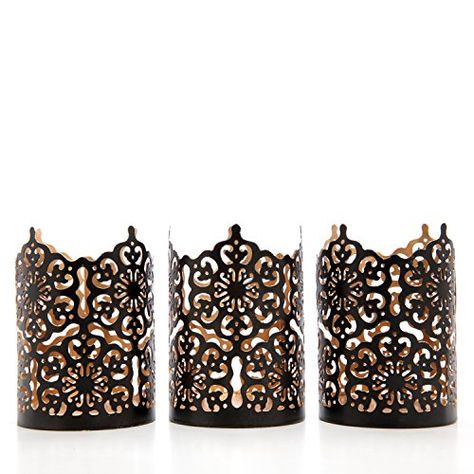 Hosley Set of 3 Black Finish Metal Candle Holder 4" High ... https://www.amazon.com.au/dp/B01J933U78/ref=cm_sw_r_pi_dp_U_x_lETSCbMQJGNEW Tea Lights Wedding, Bronze Candle Holders, Metal Candle Holder, Candle Sleeves, Candle Wrap, Glass Votive Holders, Led Tea Lights, Tea Light Holders, Votive Holder