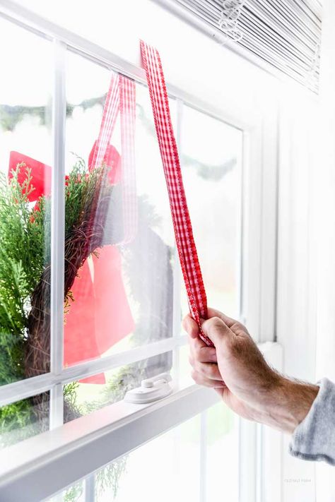 Christmas Wreaths Windows Outdoor, Outdoor Christmas Decorations Windows, Window Wreath Outdoor, Wreaths For Windows Outside, Wreaths On Windows Outdoor, Wreaths On Exterior Windows, Outdoor Wreaths On House, How To Hang Wreaths On Windows, Christmas Wreath On Windows Outdoor