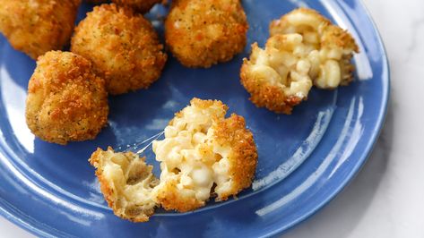 milk.org | Deep-Fried Mac and Cheese Balls Mac Cheese Balls, Fried Mac N Cheese Balls, Mac And Cheese Balls, Fried Macaroni And Cheese, Cheesy Mac, Mac N Cheese Balls, Winter Stews, Fried Mac And Cheese, Cheesy Mac And Cheese