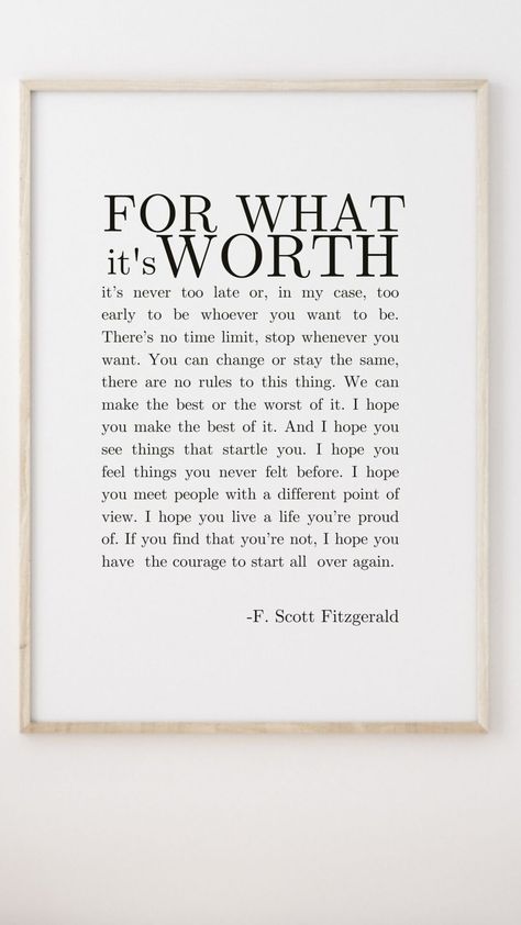 F Scott Fitzgerald Quote for What Its Worth Fitzgerald Print - Etsy Canada For What Its Worth Fitzgerald, Women Literature, F Scott Fitzgerald Quotes, Literature Poster, Classic Literature Quotes, Literature Posters, Fitzgerald Quotes, Literary Art, For What It's Worth