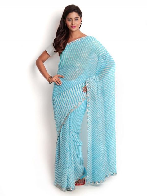 Zardozi Saree, Poshak Rajputi, Saree Color Combinations, Types Of Ties, Jaipur, Wardrobe Essentials, Color Combinations, Two Piece Pant Set, Light Blue