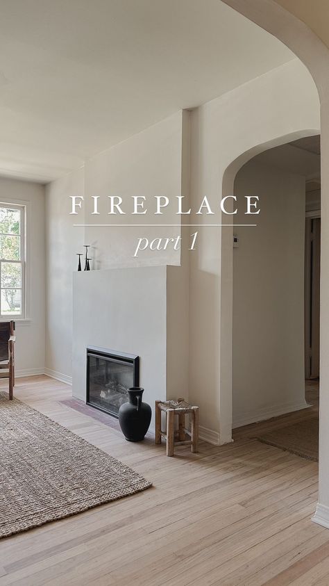 jenna marlar | cozy happy home | a dream come true! — i’ve always wanted a fireplace, real or faux, it didn’t matter to me. This house had a fireplace that they told us… | Instagram Electric Fireplace With Mantle Diy, Faux Mantle With Electric Fireplace, Faux Plaster Fireplace Surround, Stucco Fireplace Diy, Cozy Electric Fireplace, Drywall Over Brick Fireplace, Piano Next To Fireplace, Diy Roman Clay Fireplace, Uncentered Fireplace