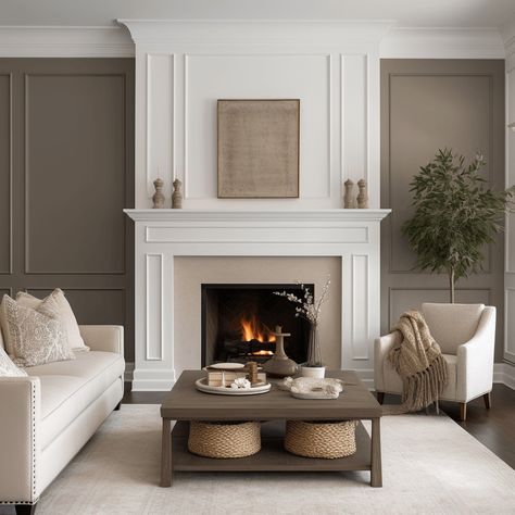 14 Gorgeous board and batten fireplace ideas Fireplace Wainscoting Ideas, Wainscoting Living Room With Fireplace, Fluted Panel Tv Wall With Fireplace, Wainscotting Around Fireplace, Panelling On Fireplace Wall, Fireplace With Wall Paneling, Wall Molding Fireplace, Colonial Modern Living Room, Batten Board Fireplace Wall