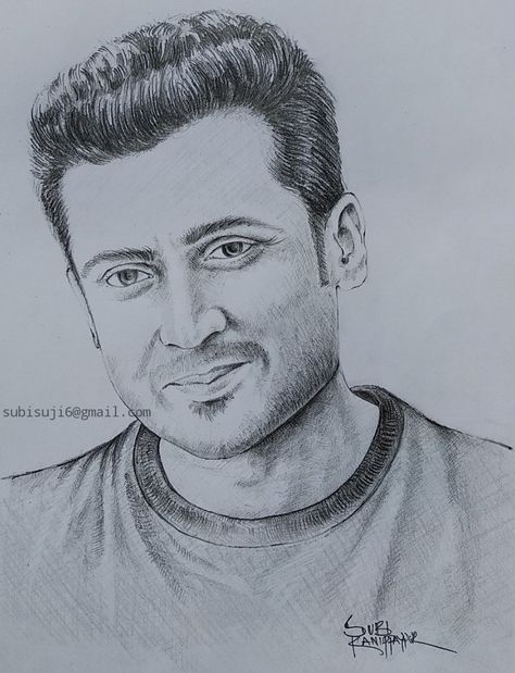 Surya tamil actor Surya Drawing, Actor Suriya, Tovino Thomas, Artis India, King Ravana, Tamil Actors, Surya Actor, Pencil Sketch Portrait, Dhoni Photos